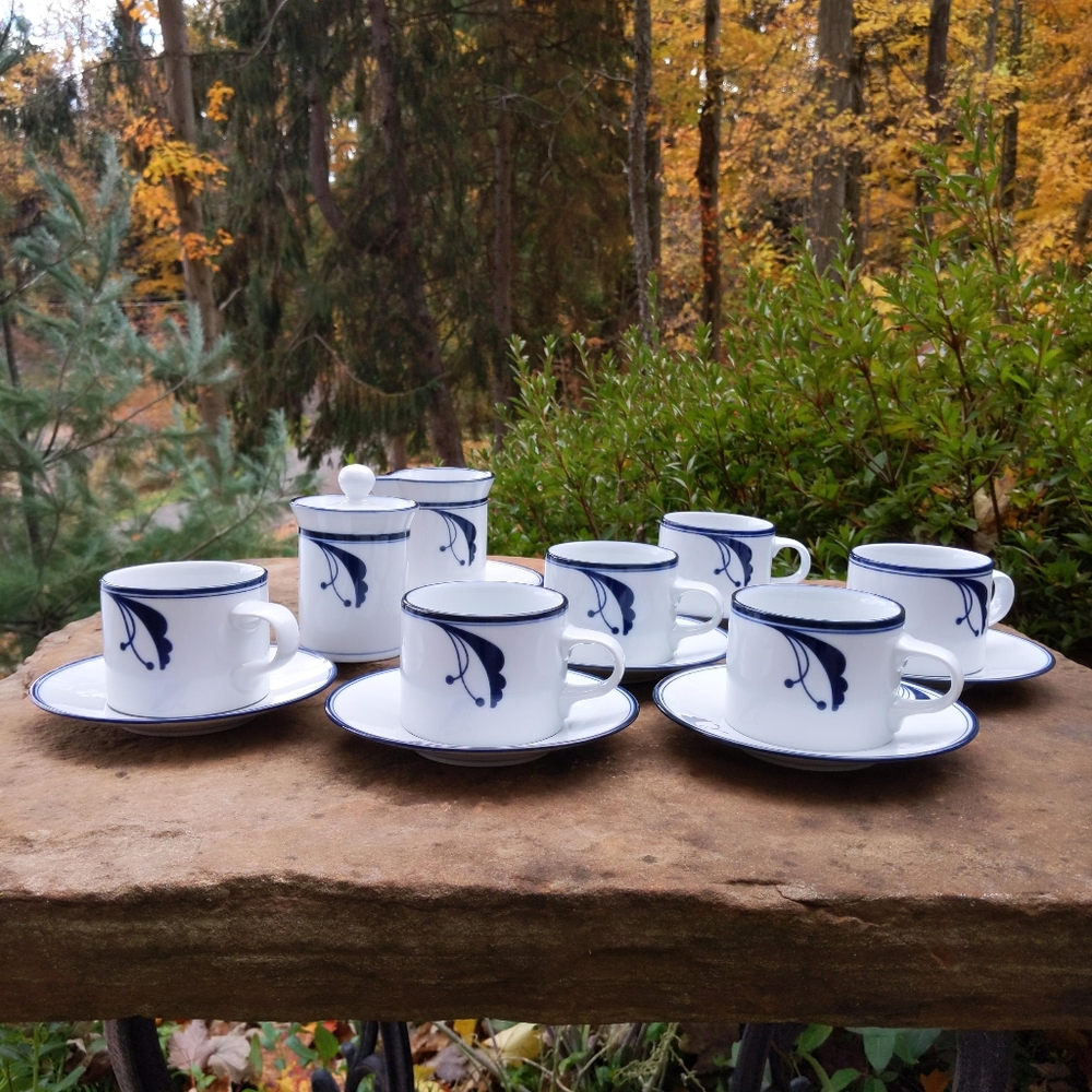 Rare! Dansk Flora Bayberry Floral Portugal Porcelain Tea Service Set for 6 - Picture 1 of 9